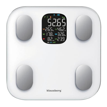 Klausberg Slimme Bluetooth Weegschaal met Lichaamsanalyse en Kleurendisplay