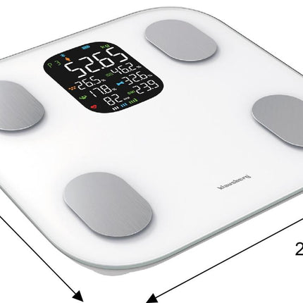 Klausberg Slimme Bluetooth Weegschaal met Lichaamsanalyse en Kleurendisplay