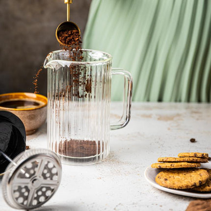 Klausberg Koffie- en Thee Zetter met Piston - Dubbelwandig Glas - 350 ml