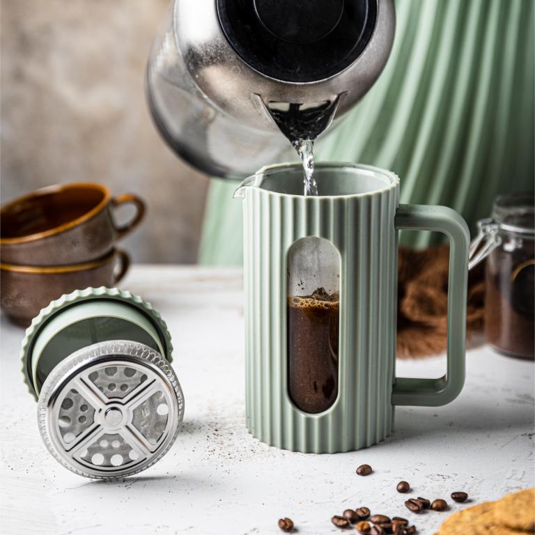 Klausberg cafetière 350 ml – koffie- en theezetter met piston, olijfgroen – foto 4