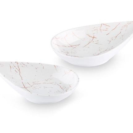 Melamine druppel schaaltjes wit marmer design