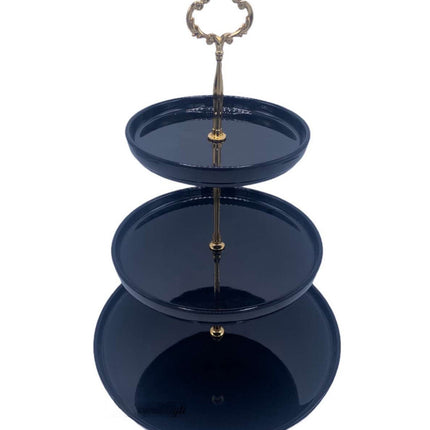 Etagiere melamine 3 laag zwart