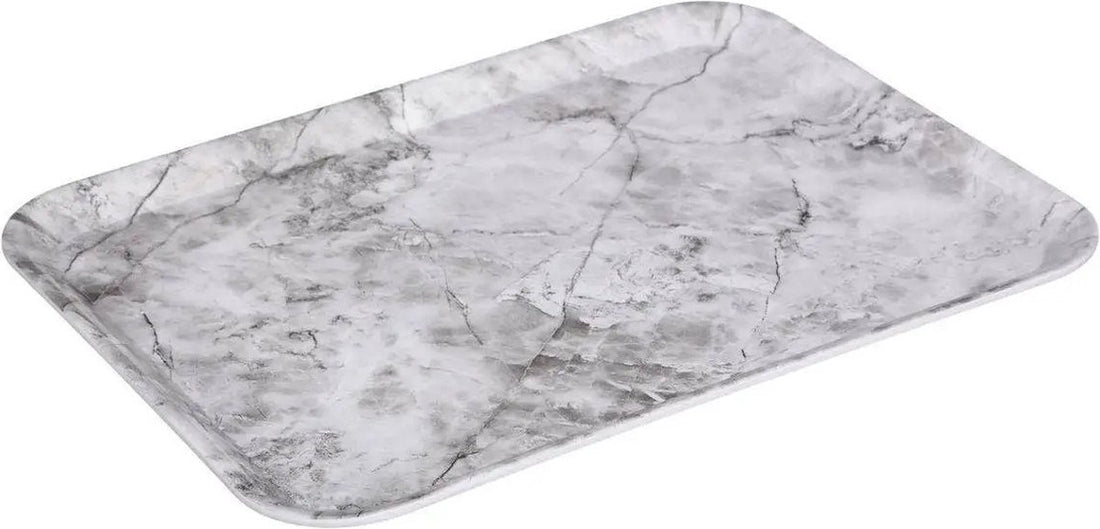 5Five dienblad marble – serveer tray van melamine, 33 x 43 cm, zwart of wit – foto 2