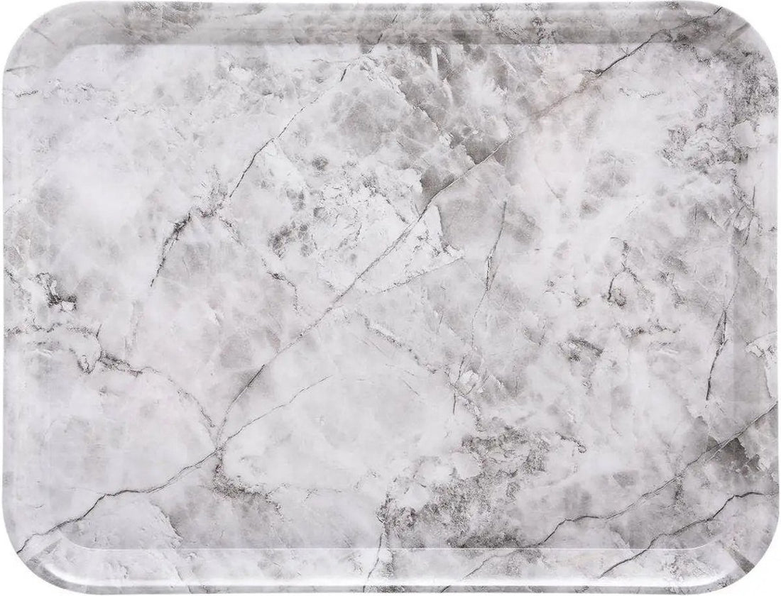5Five dienblad marble – serveer tray van melamine, 33 x 43 cm, zwart of wit