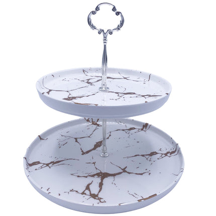 Melamine etagère- 2 delig- Marmerlook wit