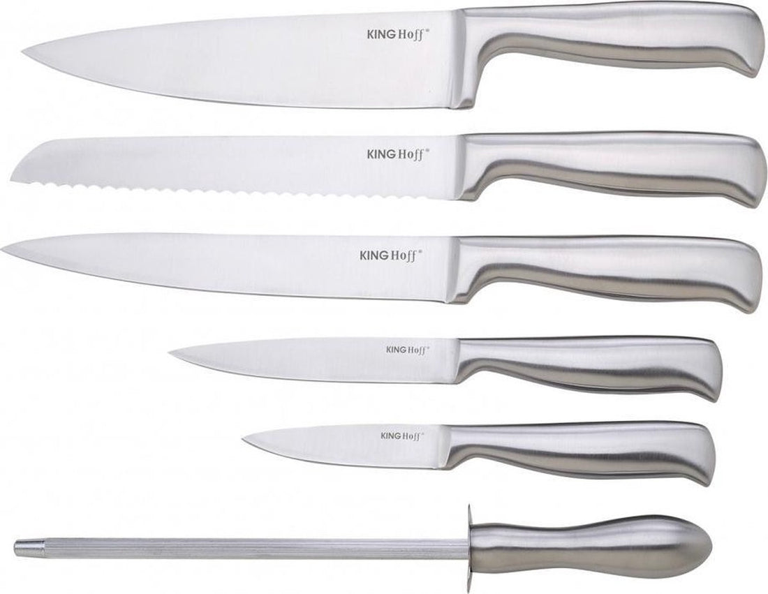 Kinghoff Knife Set with Knife Block, Stainless Steel - 7-piece