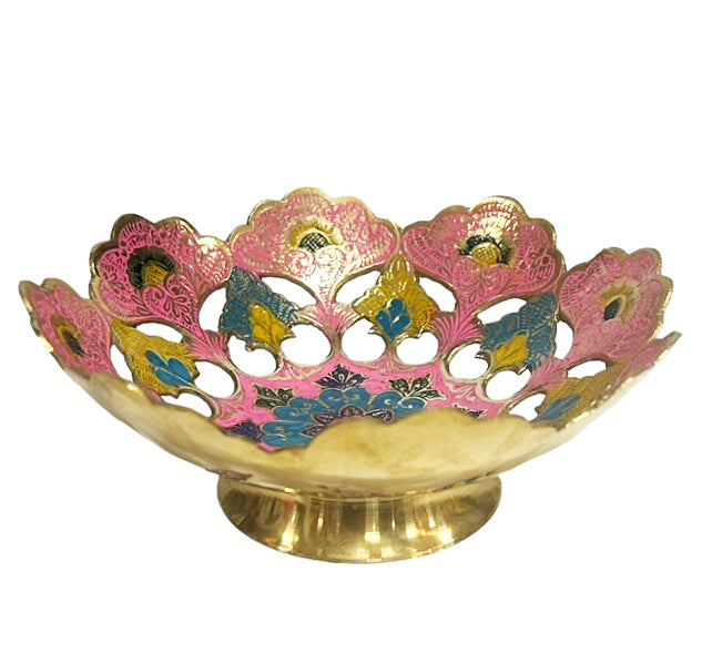 Messing beschilderd schaaltje Ø18 cm