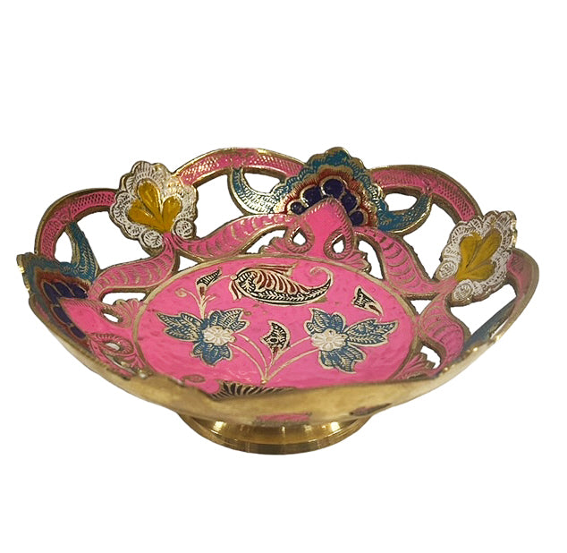 Painted brass bowl rose Ø18 cm