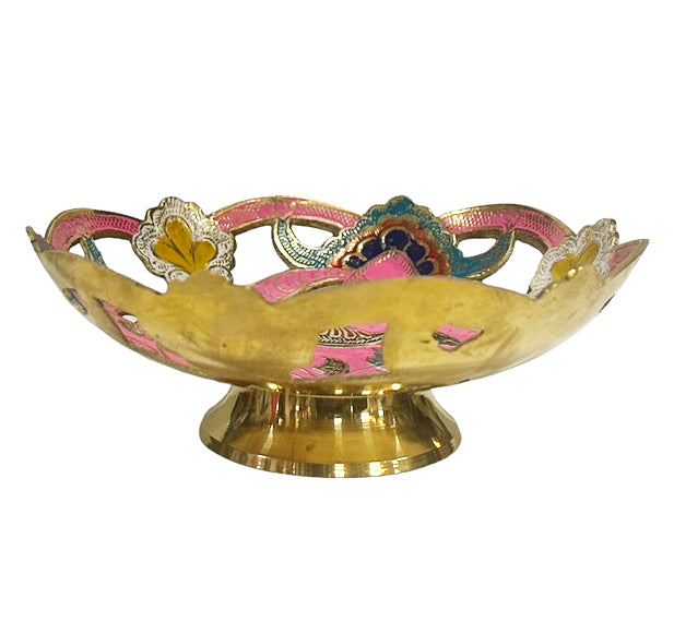 Painted brass bowl rose Ø18 cm