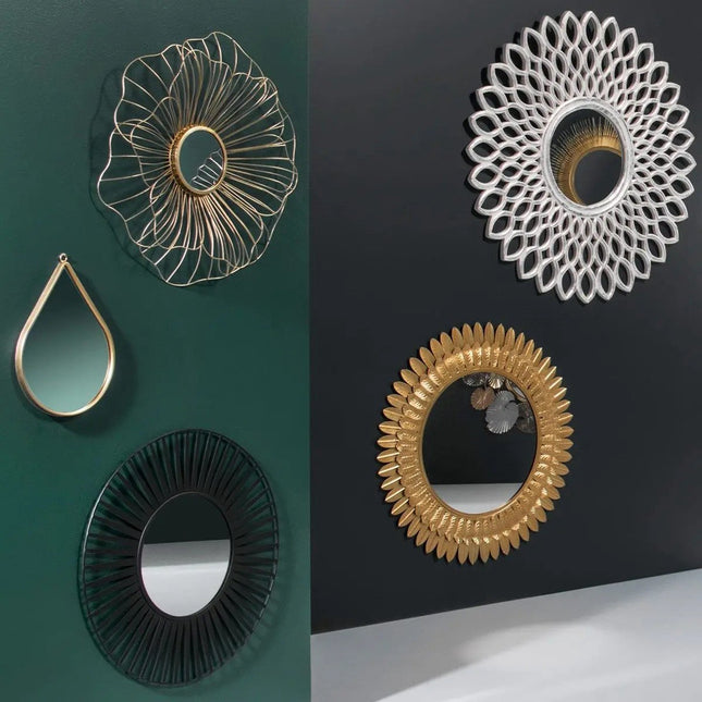 Metalen spiegel - goud - Druppelvormig - 21X29 cm