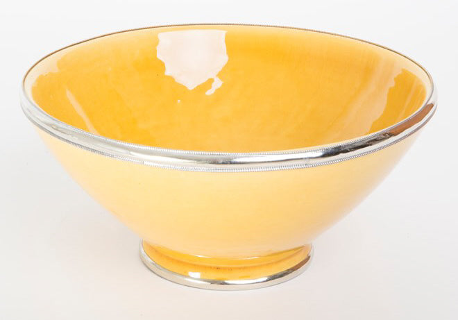 Plat/bol marocain, bord argenté