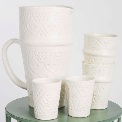 Marokkaanse Handgemaakte Karaf – Wit – 23 cm