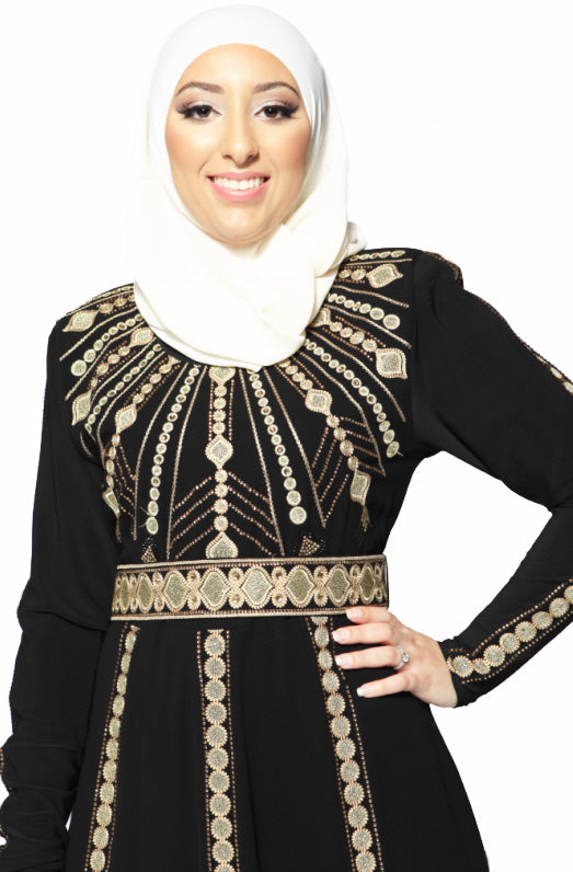 Abaya Or noir