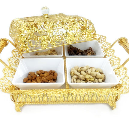 Goudkleurige Candybox  Nootjes schaal - bonbonnière