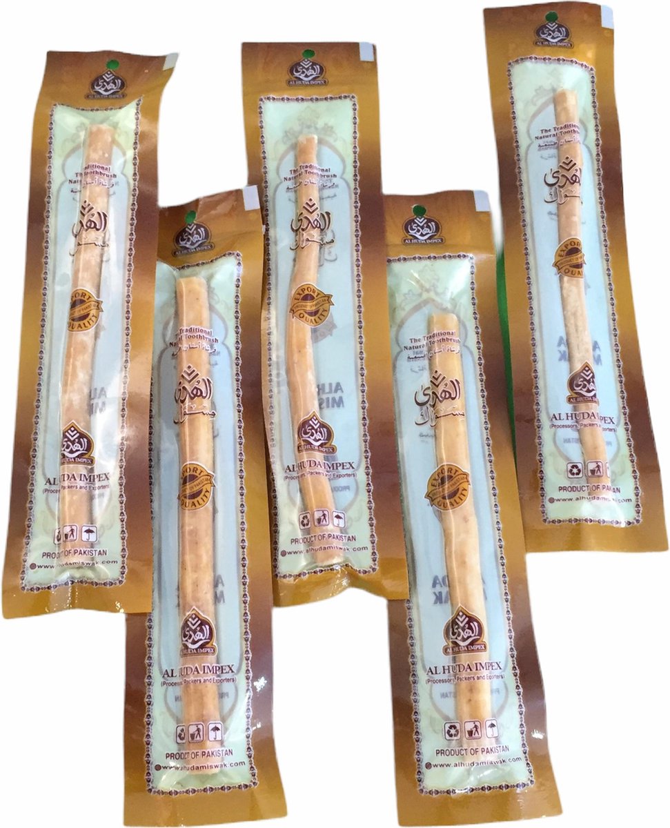 Miswak (misvak), set van 5 – traditionele natuurlijke tandenborstel