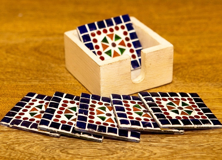 Sous-verres mosaïque 7,5 x 7,5 cm