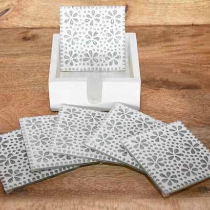 Mozaïek onderzetters transparant flower