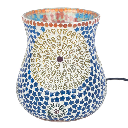 Mozaïeklamp - blauw - tafellamp  18 cm