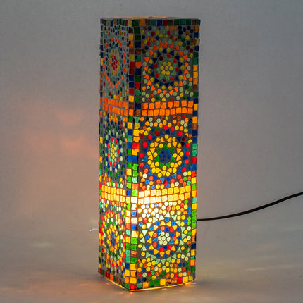Mozaïeklamp Kubus - Handmade tafellamp - 46 cm