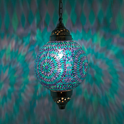 Oosterse lamp mozaïek blauw