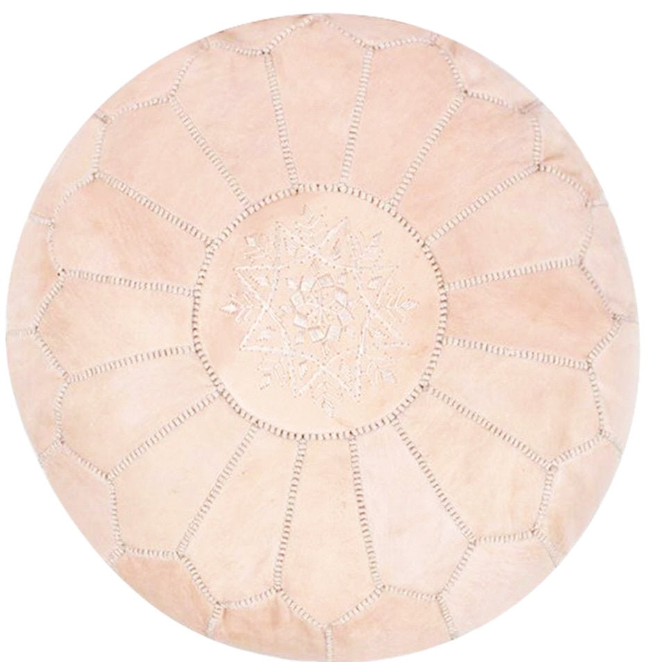 Pouf marocain en cuir naturel Naturel