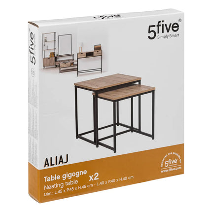 Aliaj Bijzettafel set van 2 stuks - 45x45x45cm - Beige