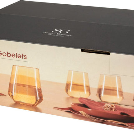 Secret de Gourmet Olga waterglazen 45cl - Set van 6 - Amber