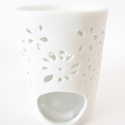 Keramische Oliebrander – Wit met Decoratie