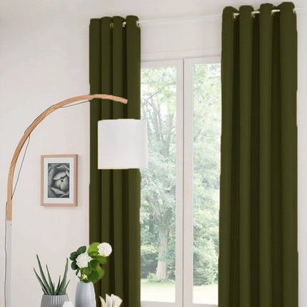 Atmosphera verduisterende gordijnen - set 2x stuks - B135 x L240 cm - olijf groen