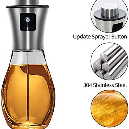 Set van 2 Olijfolie Sprayer - Olie Diffuser Olie Pomp Bakspray - RVS – Navulbaar 200 ml