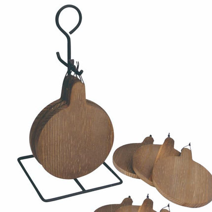 Onderzetters naturel hout op standaard
