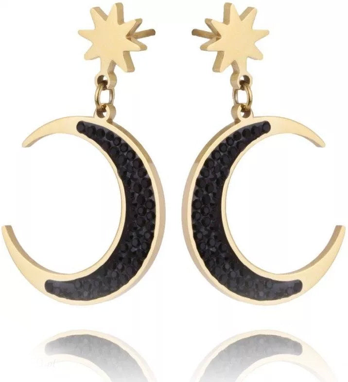 Boucles d'oreilles en acier inoxydable doré