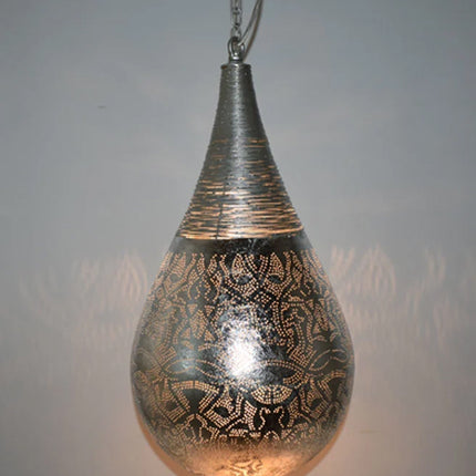 Oosterse filigrain design hanglamp druppel & draad Vintage zilver