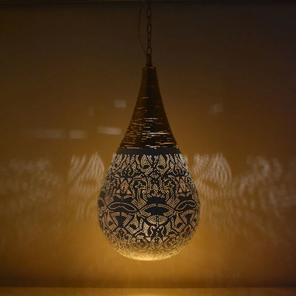Oosterse hanglamp filigrain stijl-wire wit goud