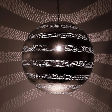Oosterse hanglamp filigrain stijl - bal – zilver