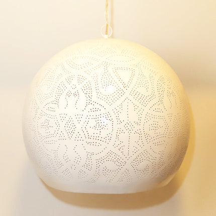 Oosterse hanglamp filigrain stijl - open - wit/goud
