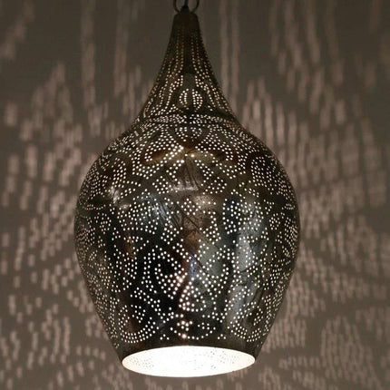 Oriëntaalse hanglamp filigrain stijl - vaas - vintage zilver