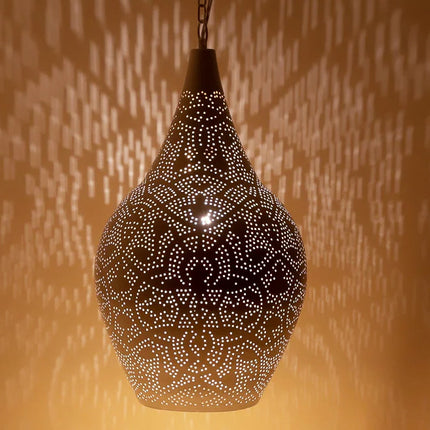 Oriëntaalse hanglamp filigrain stijl - vaas - wit/goud