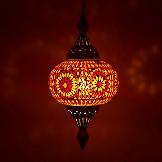Hanglamp pompoen mozaïek turkish design rood - oranje