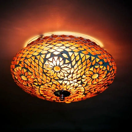 Oosterse mozaïek plafondlamp paars Ø25cm