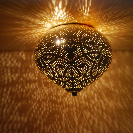 Oosterse plafondlamp  filigrain – onion - goudkleurig