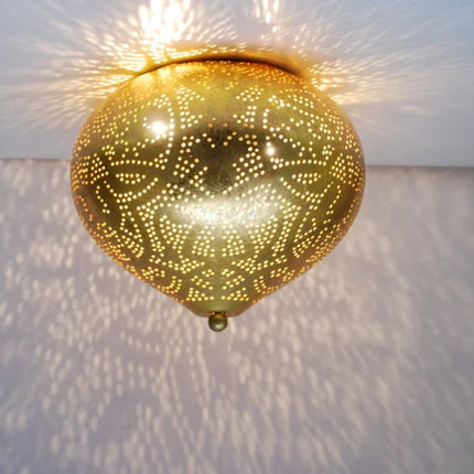 Oosterse plafondlamp  filigrain – onion - goudkleurig