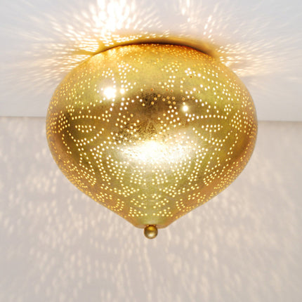 Oosterse plafondlamp  filigrain – onion - goudkleurig