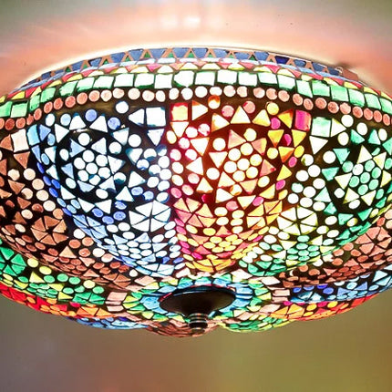 Oosterse plafonniere mozaïek lamp - multi colour