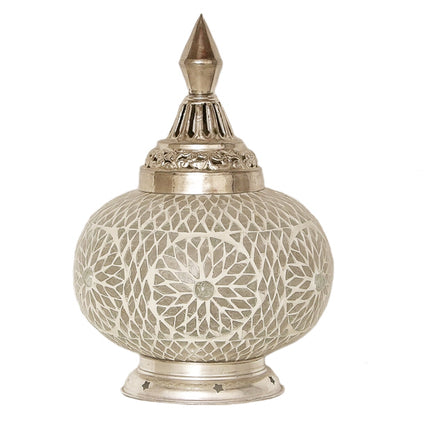 Oosterse mozaïek tafellamp Ø23cm Pompoen zwart-wit