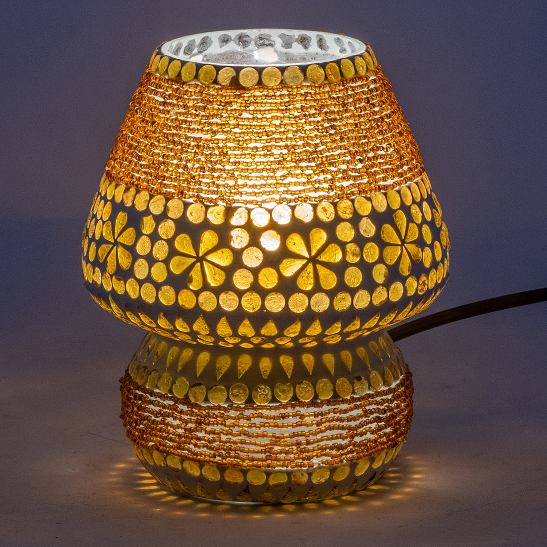 Oriental Mosaic Table Lamp brown - beads