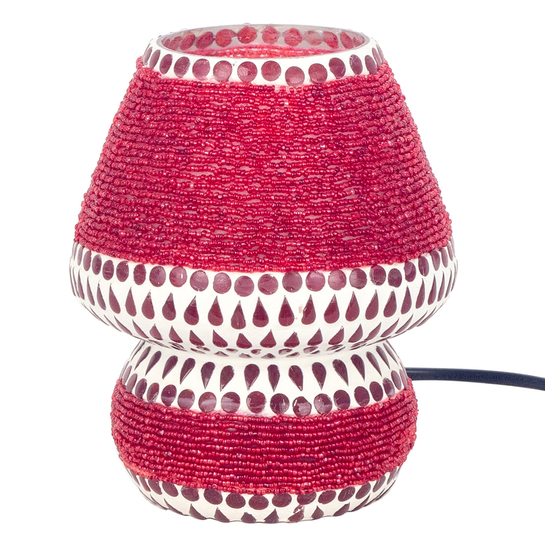 Lampe de table orientale Mosaïque Rouge-perles