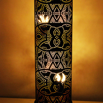Grote oosterse zwarte filigrain vloerlamp 100 cm