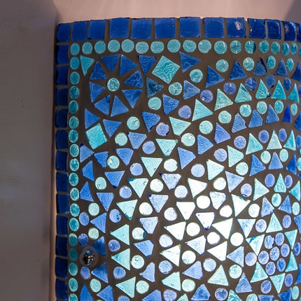 oosterse wandlamp mozaïek – cilinder model blauw