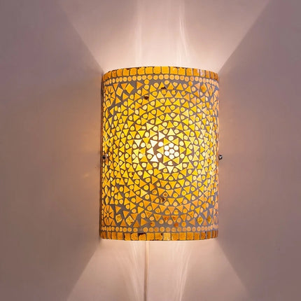 oosterse wandlamp mozaïek - bruin beige